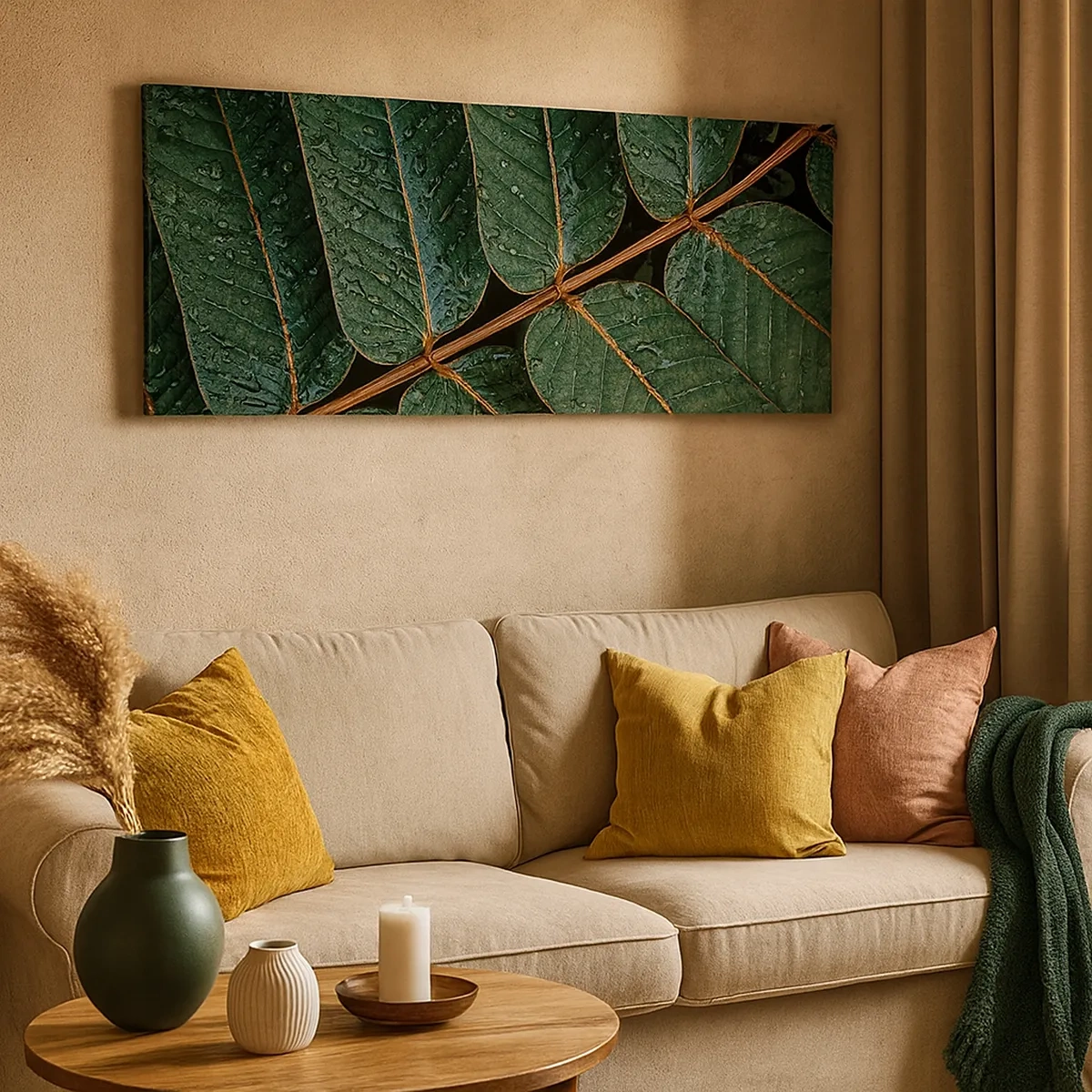 Tablou pe pânză - Într-un ritm verde - 30x30 cm