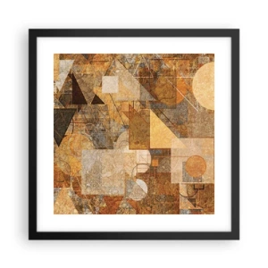 Poster în ramă neagră - Studiu cubist de bronz - 40x40 cm