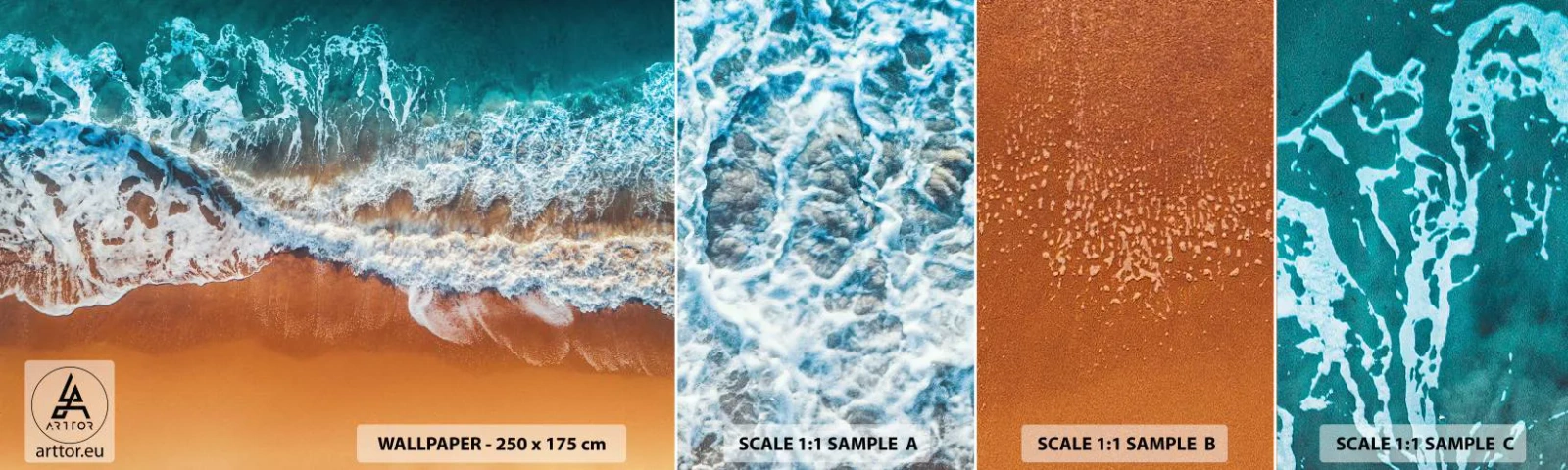 Mostră de Tapet Standard Eco - Întotdeauna în tandem - Peisaj, Mare, plajă - 100x30 cm