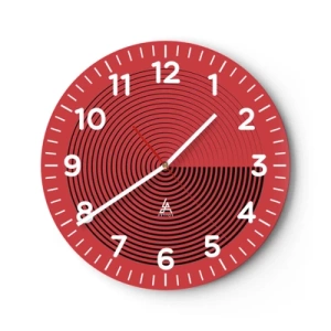 Ceas de perete - Ceas pe sticlă - Mișcare circulară - 30x30 cm