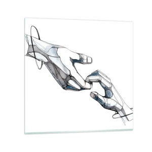 Tablou pe sticlă - Gest frumos - 30x30 cm