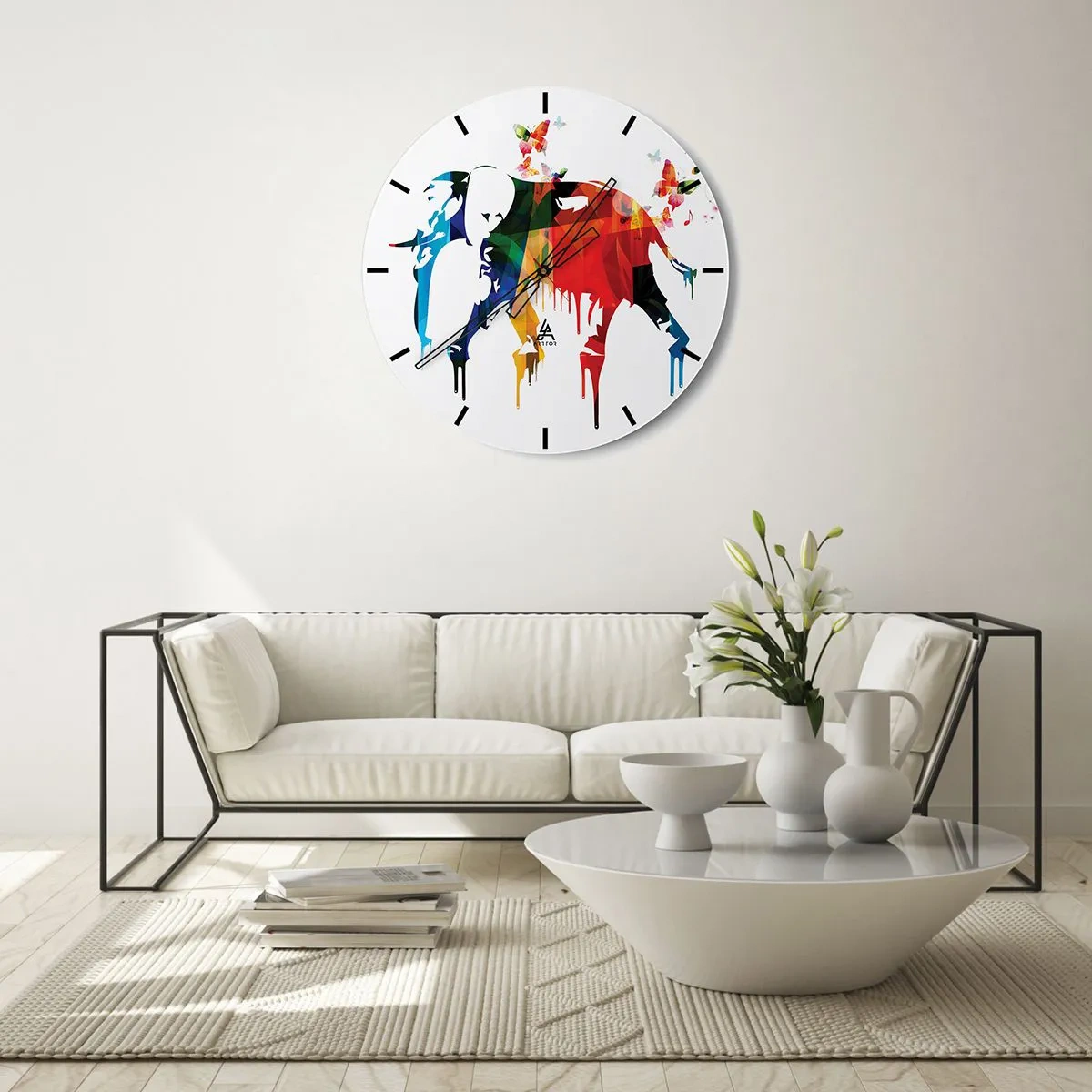 Ceas de perete - Ceas pe sticlă - Toată lumea poate dansa - 40x40 cm