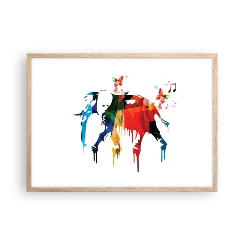 Poster în ramă de stejar deschis - Toată lumea poate dansa - 70x50 cm