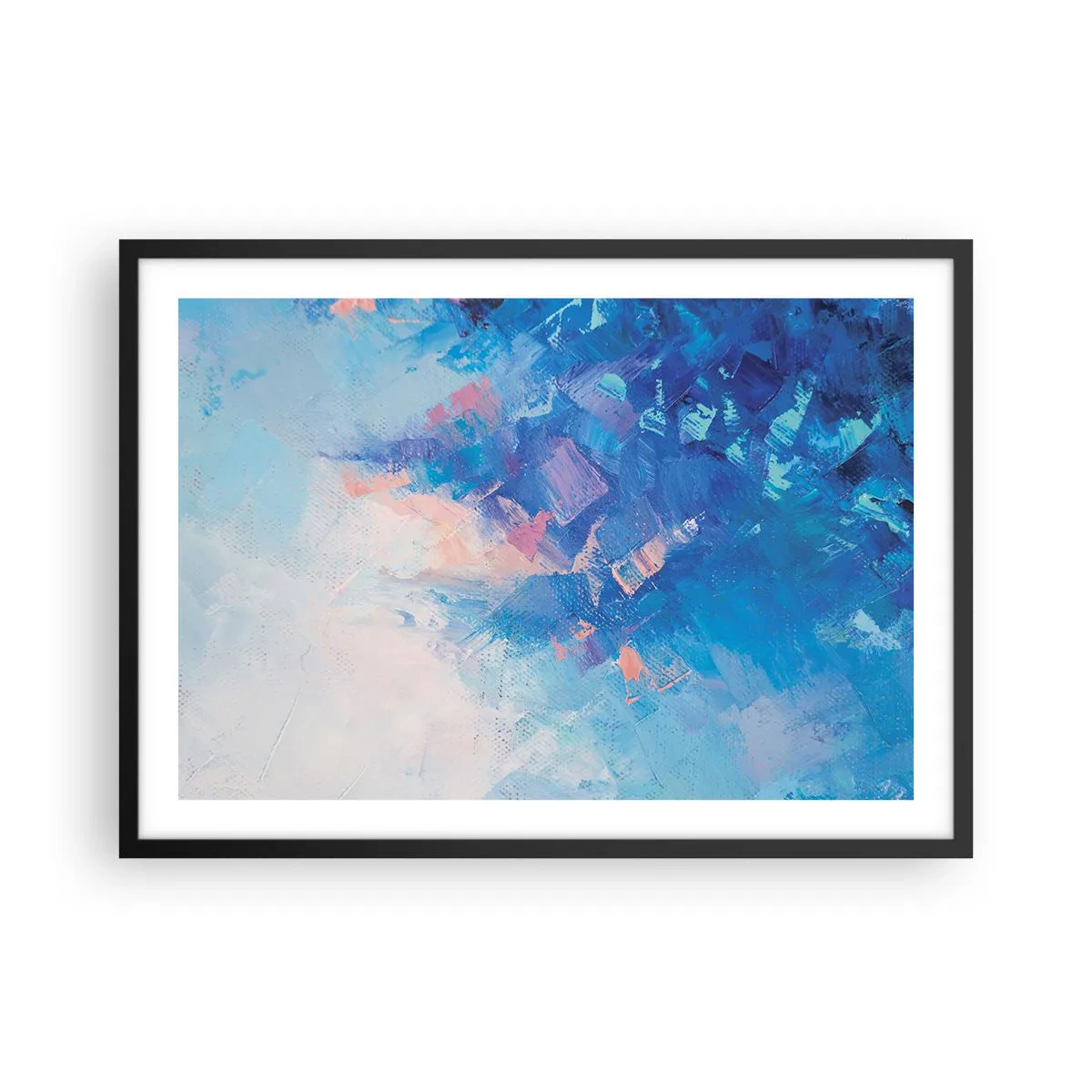Poster în ramă neagră - Abstracție de iarnă - 70x50 cm