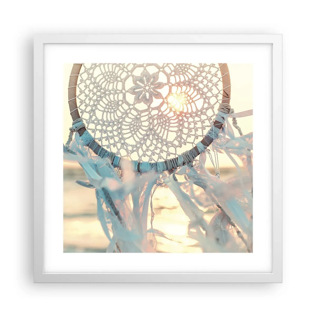 Poster în ramă albă - Totem de dantelă - 40x40 cm