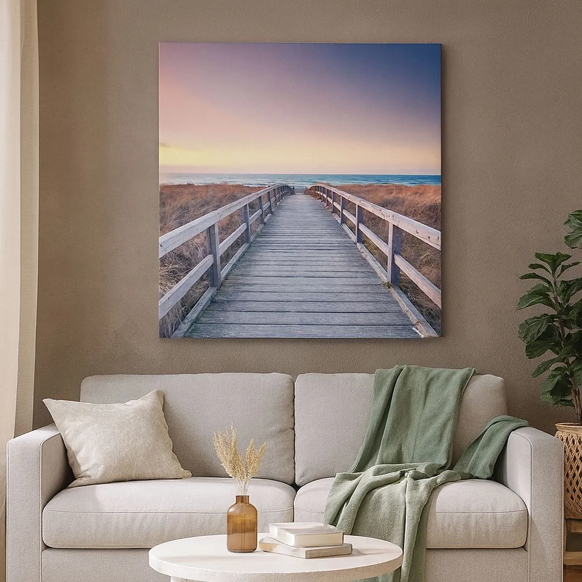 Tablou pe pânză - Aurora baltică de seară - 30x30 cm