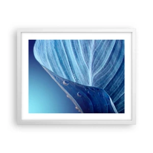 Poster în ramă albă - Picături ascunse de albastru - 50x40 cm