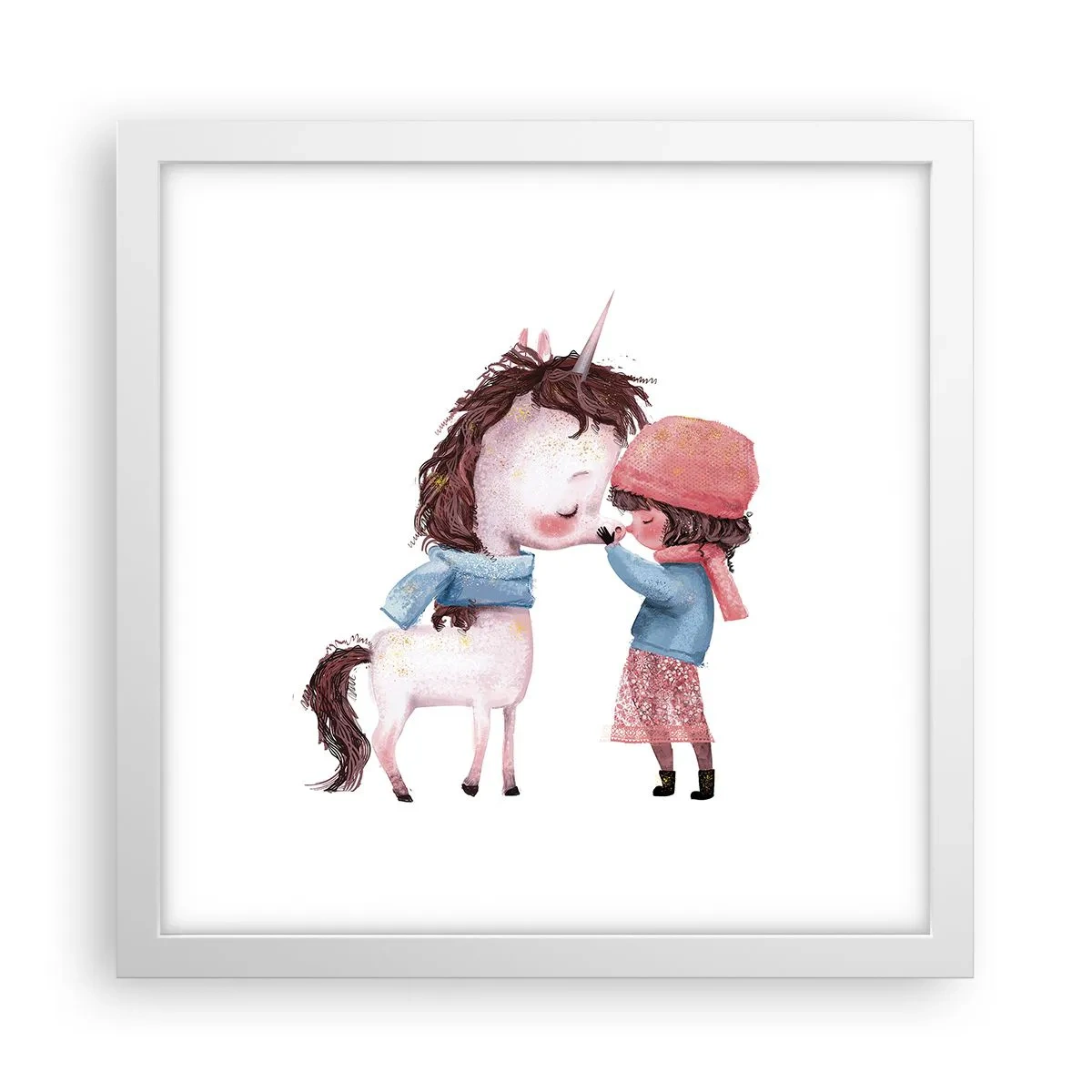 Poster în ramă albă - O poveste de iarnă - 30x30 cm