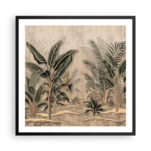Poster în ramă neagră - Gravură în stil colonial - 60x60 cm