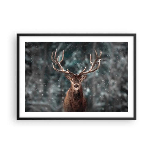 Poster în ramă neagră - Regele pădurii a fost încoronat - 70x50 cm