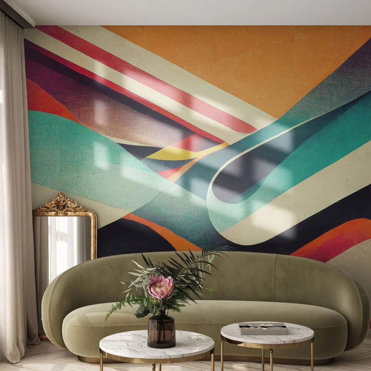 Tapet Premium Canvas - Compoziție intensă - Abstracția, Bucată, Linii - 150x105 cm