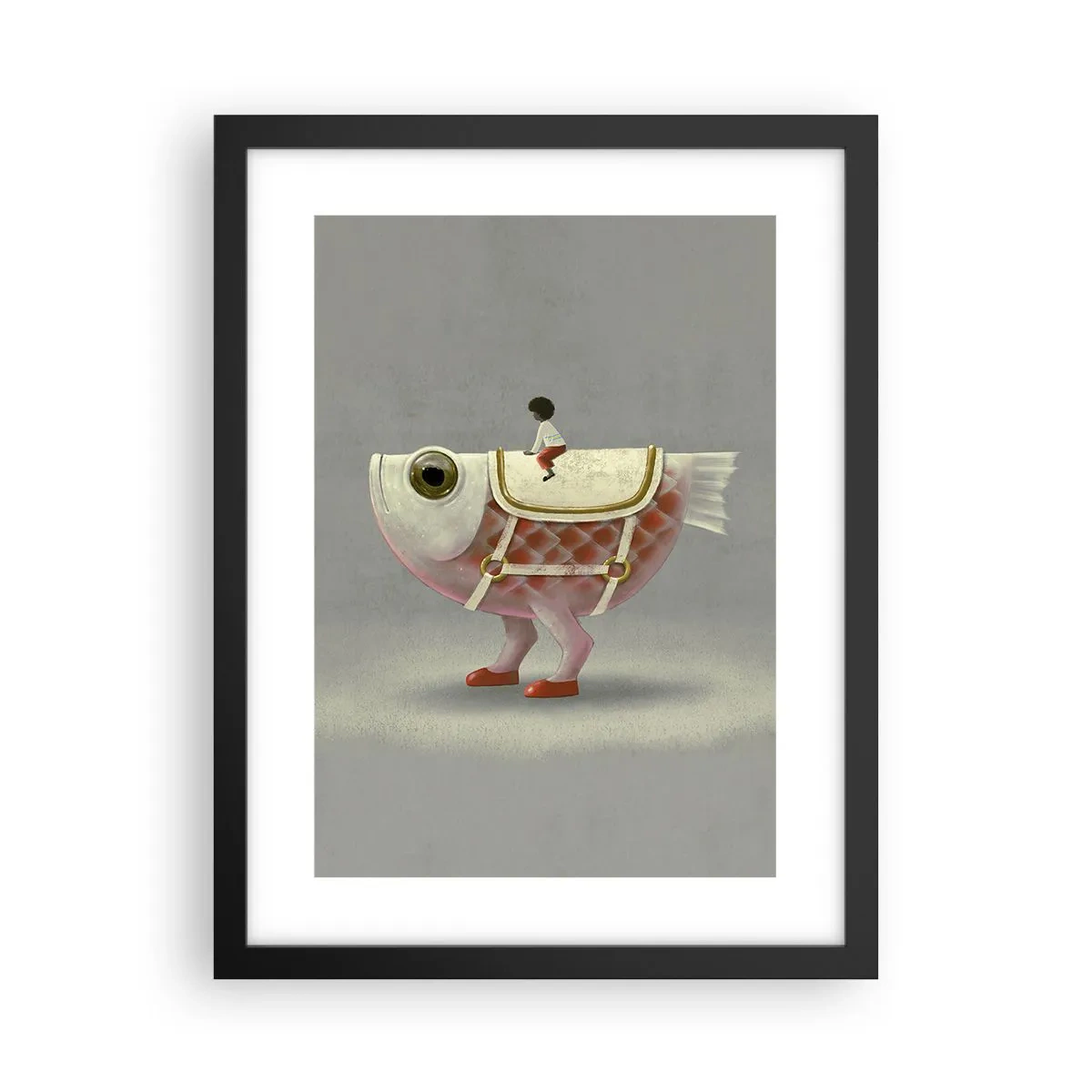Poster în ramă neagră - Călărețul Pescărel - 30x40 cm
