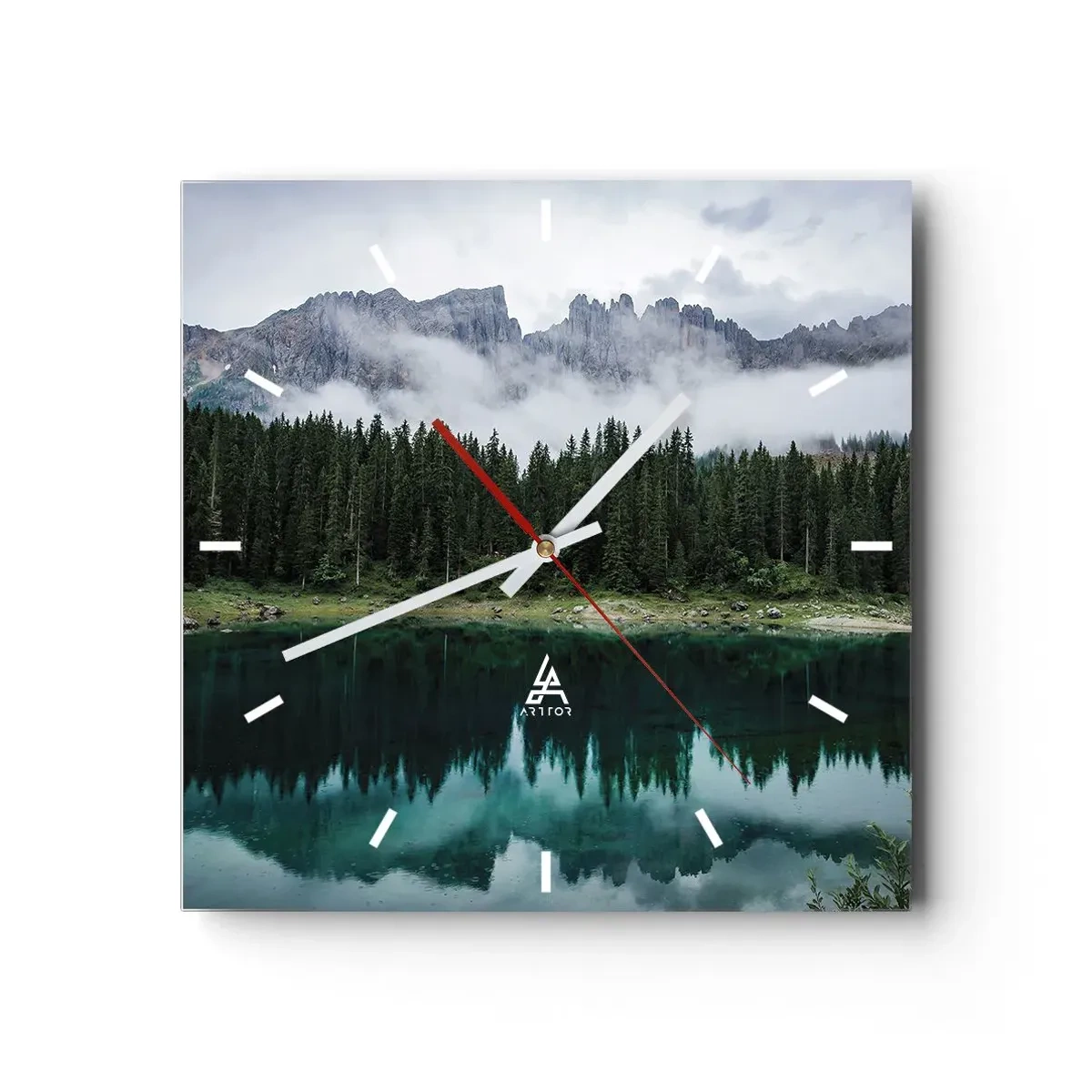 Ceas de perete - Ceas pe sticlă - Liniște, liniște, să nu trezim apa care doarme... - 30x30 cm