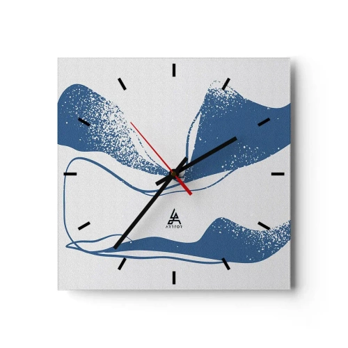Ceas de perete - Ceas pe sticlă - Abstracție înaripată - 30x30 cm