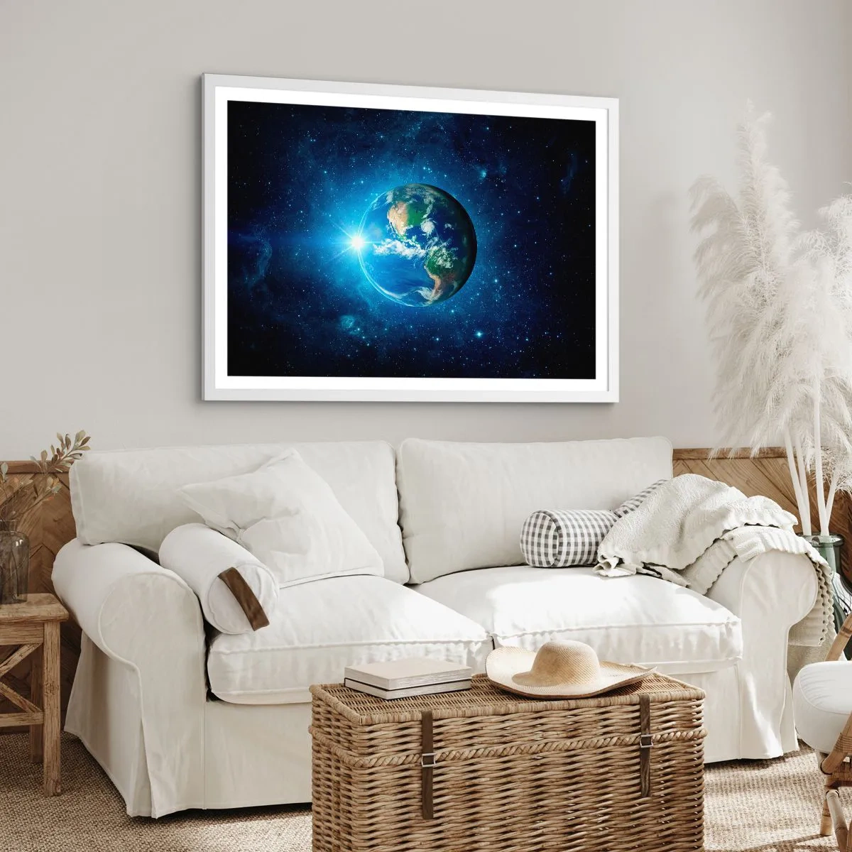 Poster în ramă albă - Suntem în ceruri - 70x50 cm