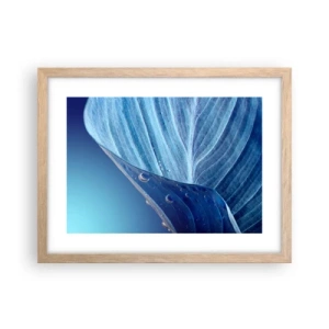 Poster în ramă de stejar deschis - Picături ascunse de albastru - 40x30 cm