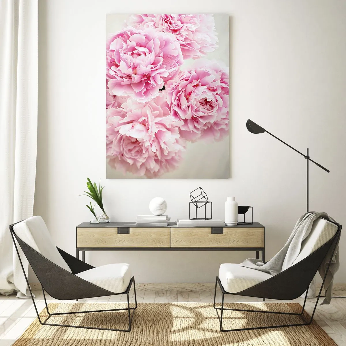 Tablou pe sticlă - În luxul roz - 50x70 cm