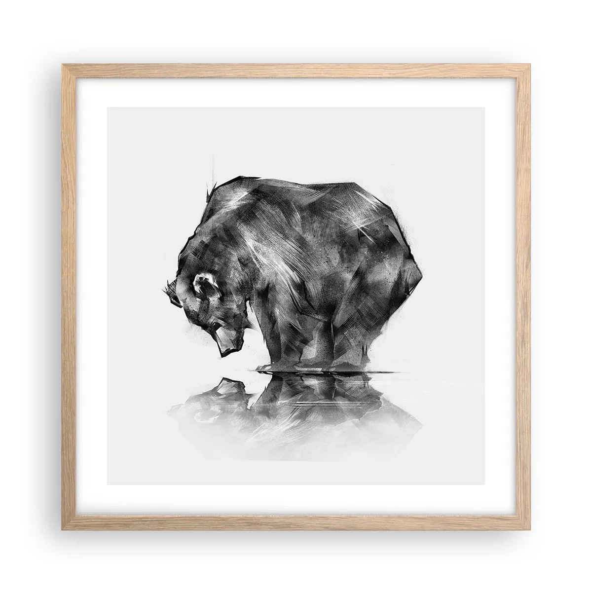 Poster în ramă de stejar deschis - Mă bucur să văd pe cineva apropiat - 50x50 cm