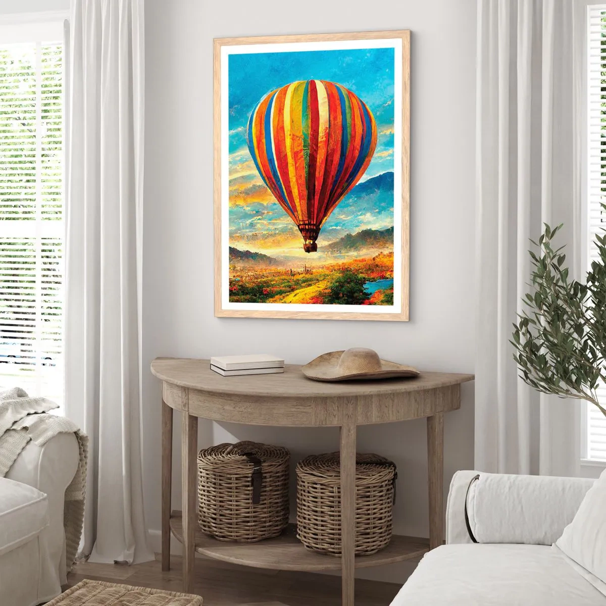 Poster în ramă de stejar deschis - În liniște puteți vedea mai multe - 70x100 cm