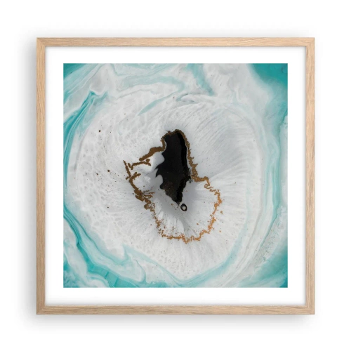 Poster în ramă de stejar deschis - Pătrunde înăuntru - 50x50 cm