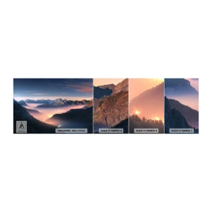 Mostră tapet autocolant Deluxe Sticker - Lumină în văi - Peisaj, Munţi, pădure - 100x30 cm