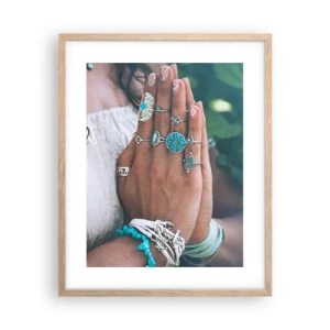 Poster în ramă de stejar deschis - Bine ați venit în centrul ființei - 40x50 cm