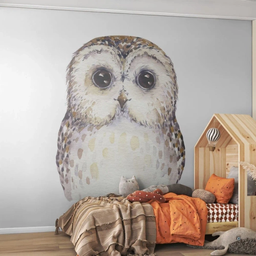 Tapet Standard Eco - Uită-te în ochii mei - Bufniţă, Pasăre, Grafică - 350x256 cm