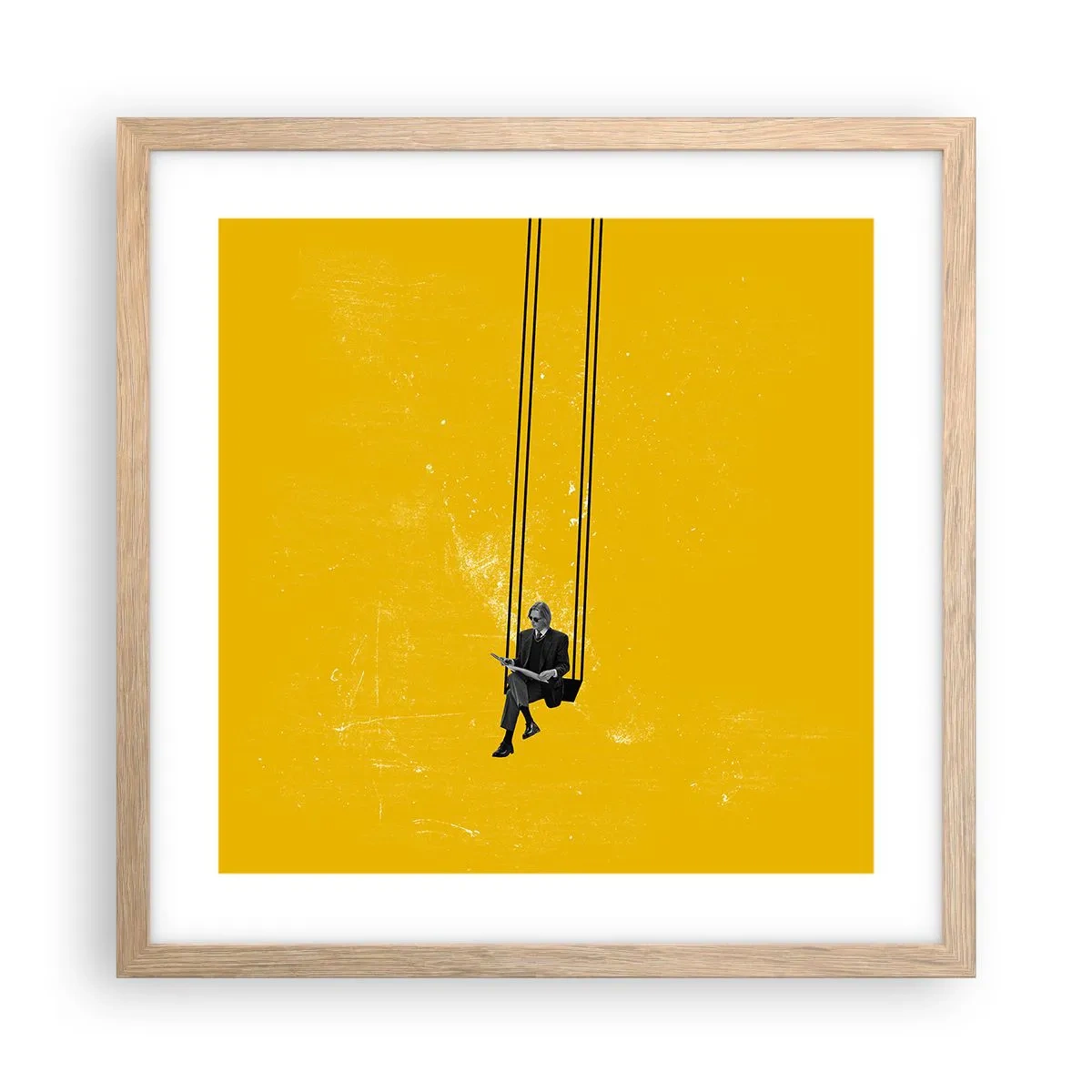 Poster în ramă de stejar deschis - O zi ca oricare alta - 40x40 cm