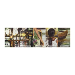 Mostră tapet Premium Sand - Într-un paradis polinezian - Călătorii, Peisaj, Râu - 100x30 cm