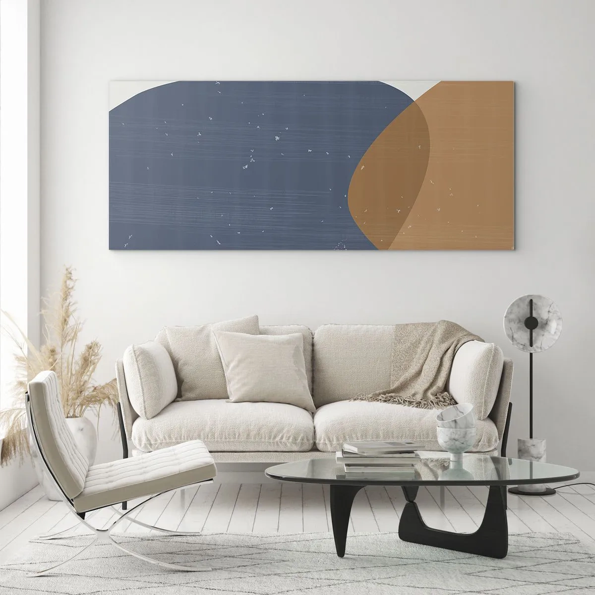 Tablou pe sticlă - Ovale și influențe - 100x40 cm