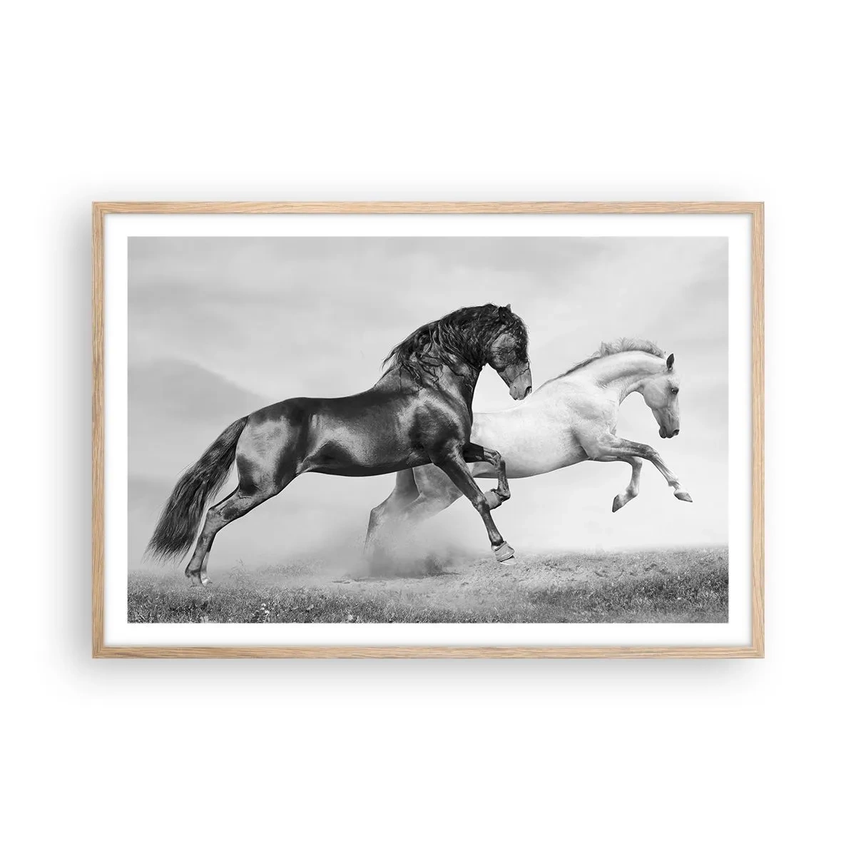 Poster în ramă de stejar deschis - Îngeri și demoni - 91x61 cm