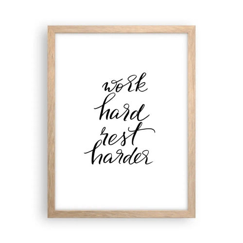 Poster în ramă de stejar deschis - Echilibrul vieții - 30x40 cm