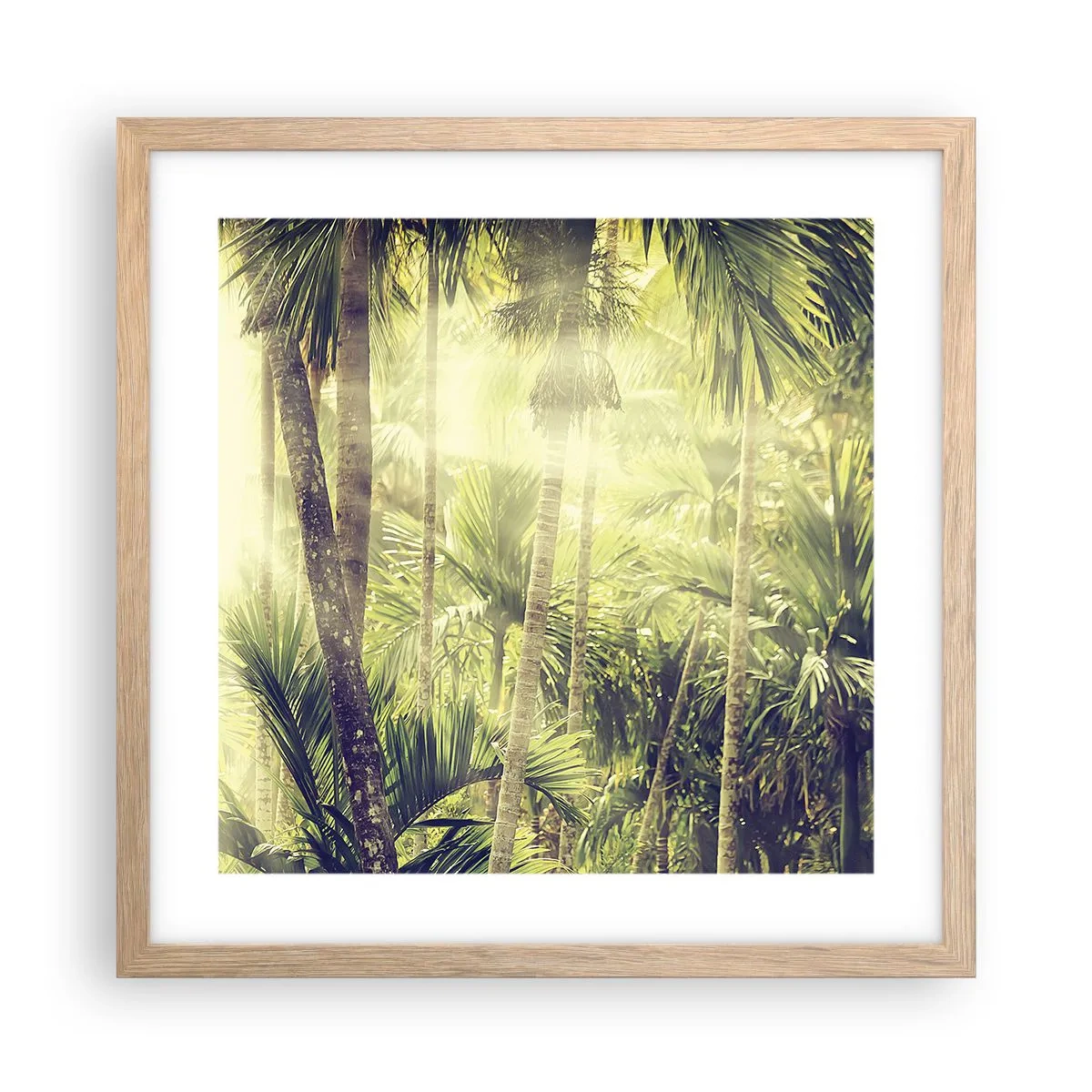 Poster în ramă de stejar deschis - Ardoare verde - 40x40 cm