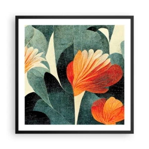 Poster în ramă neagră - Căldura de la tropice și răcoarea verdeței - 60x60 cm