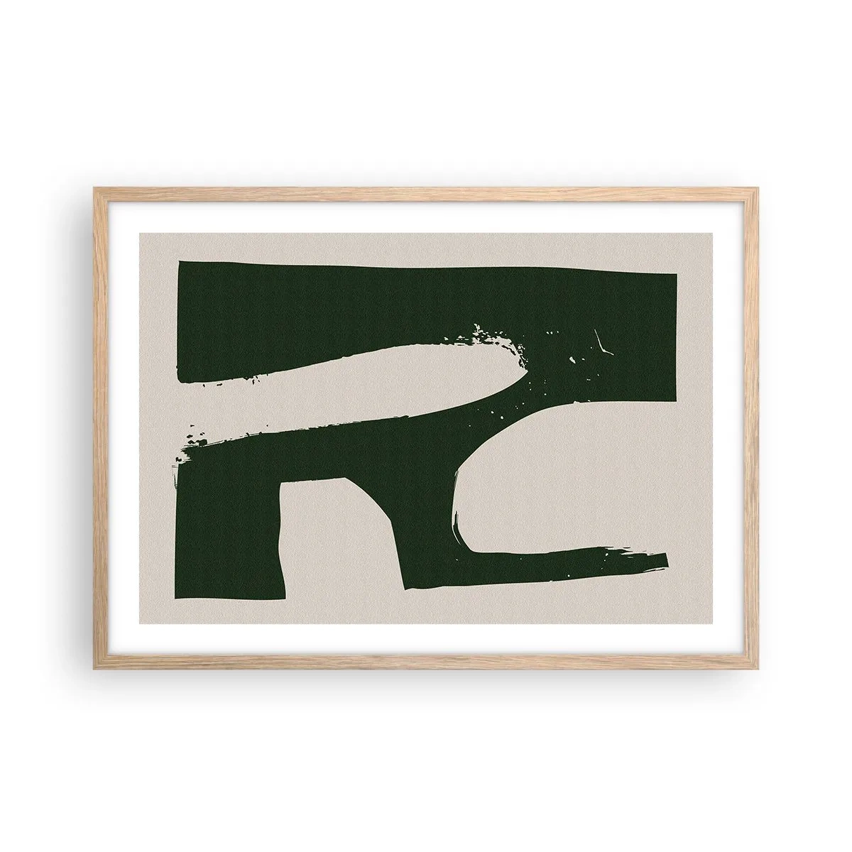 Poster în ramă de stejar deschis - Golfuri de alb - 70x50 cm