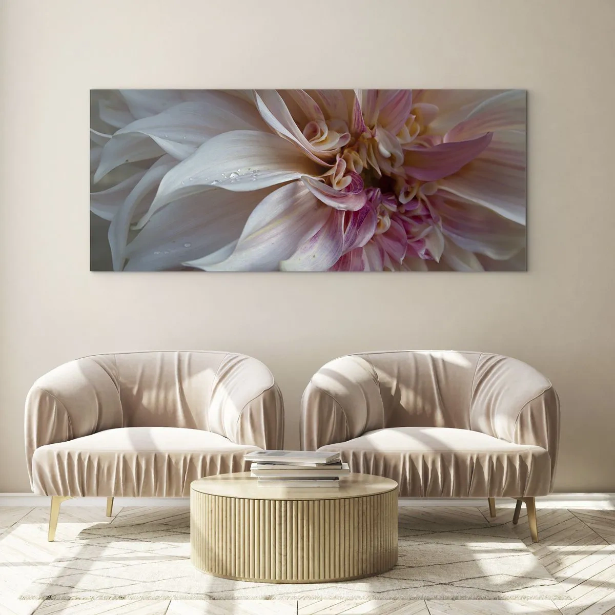 Tablou pe sticlă - Prospețime înfloritoare - 100x40 cm