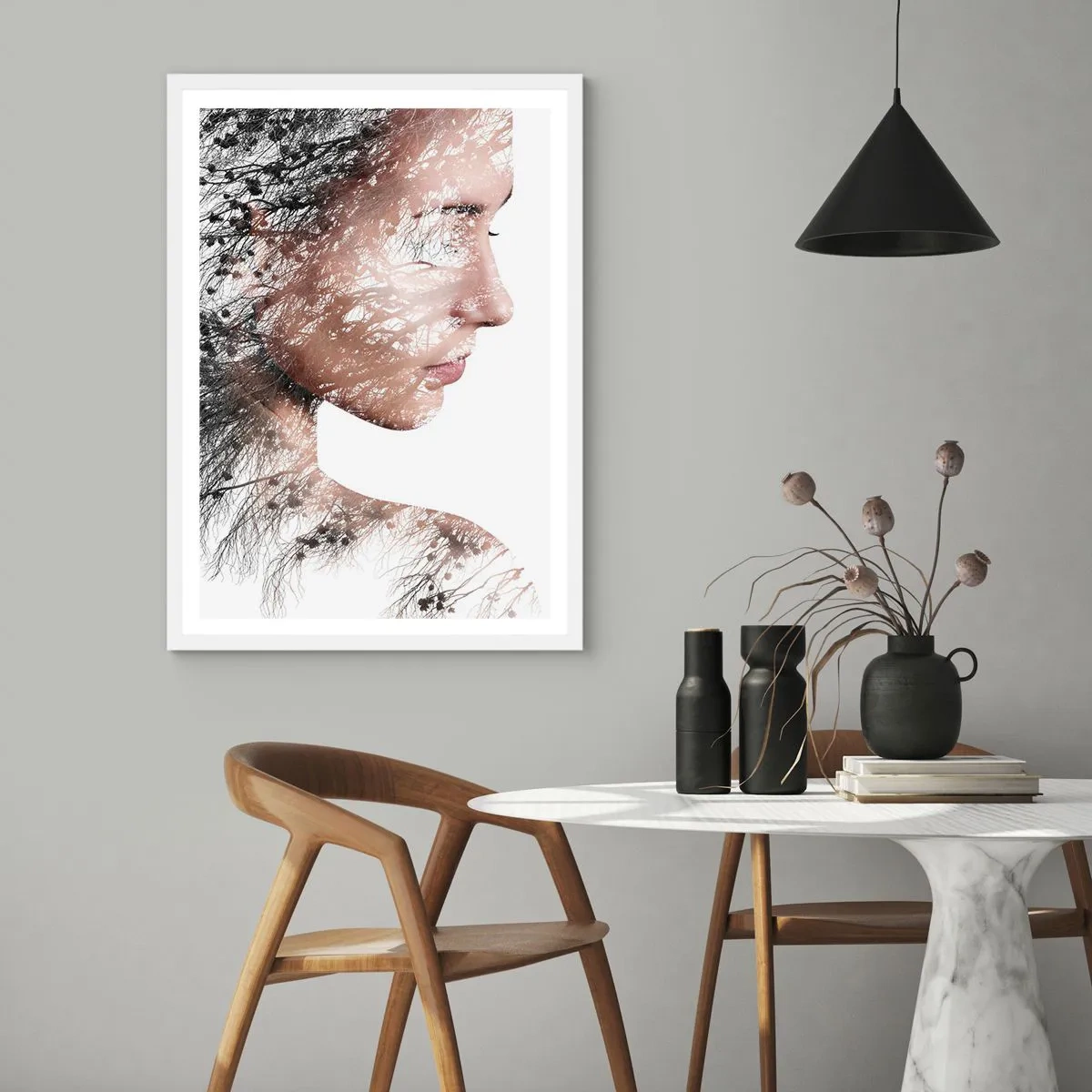 Poster în ramă albă - Spiritul pădurii - 70x100 cm