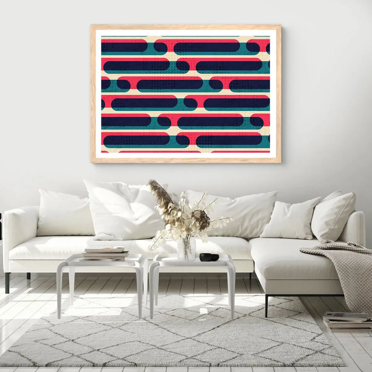 Poster în ramă de stejar deschis - Înăuntru și înainte - 70x50 cm