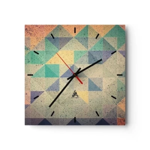 Ceas de perete - Ceas pe sticlă - Republica triunghiurilor - 30x30 cm