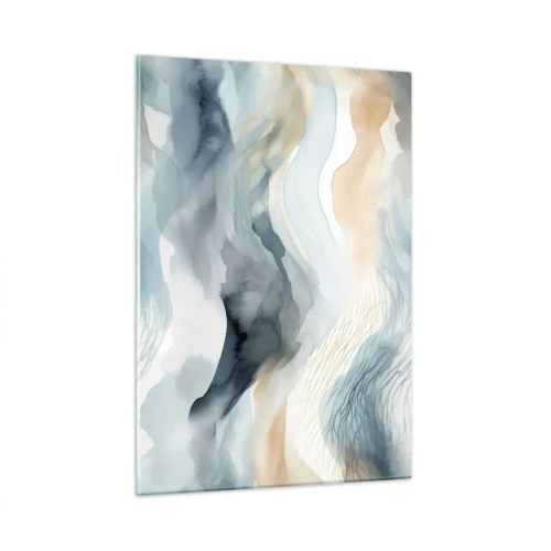 Tablou pe sticlă - Abstracție de zăpadă și ceață - 50x70 cm