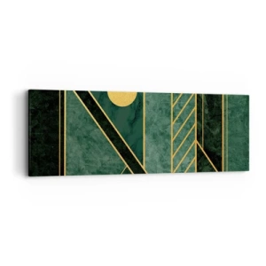 Tablou pe pânză - Dinamica aurului și a azurului - 90x30 cm