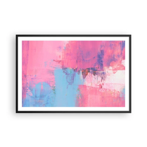 Poster în ramă neagră - Roz, albastru și un strop de lumină - 91x61 cm