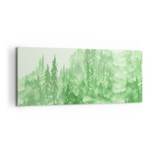 Tablou pe pânză - Neclar prin ceața verde - 100x40 cm