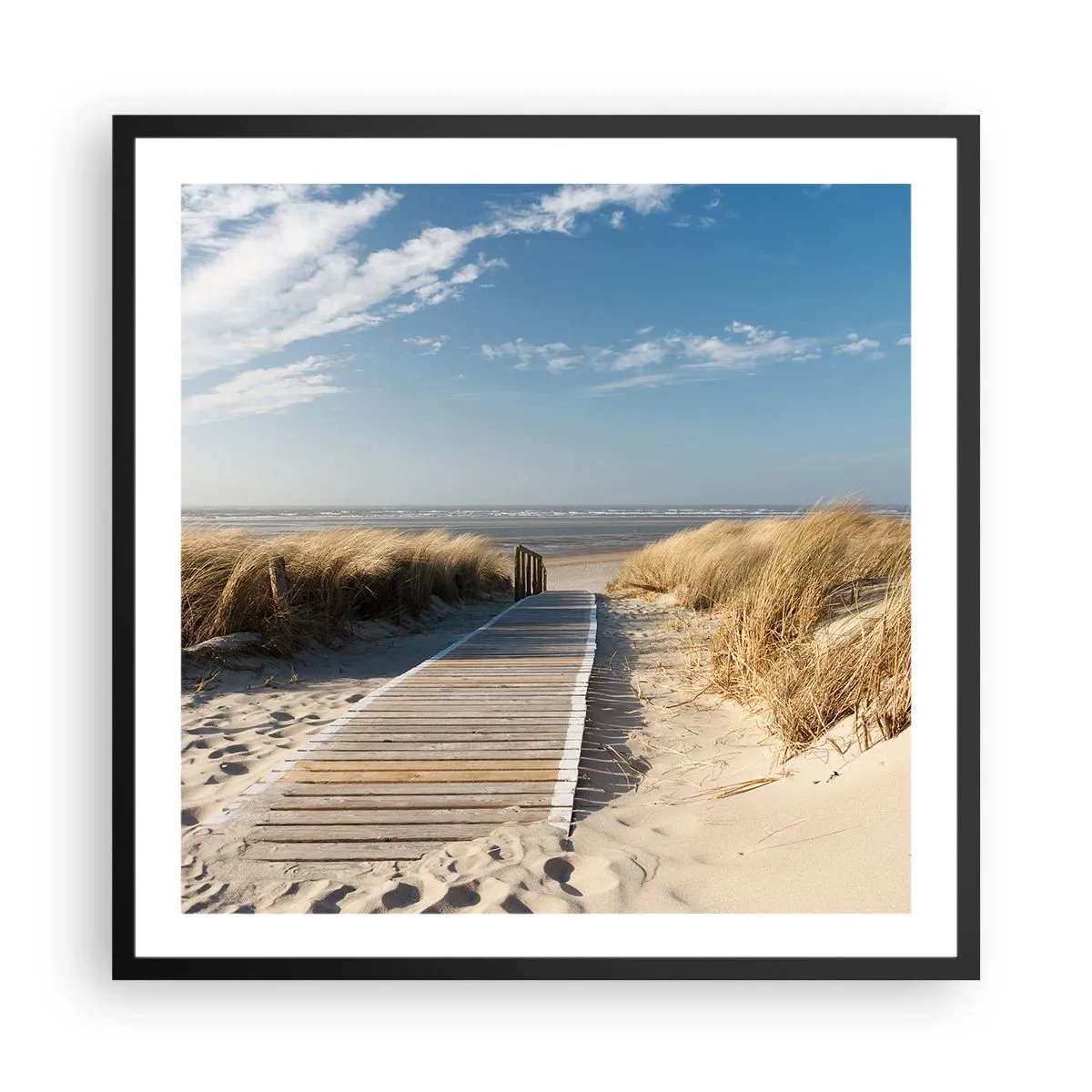 Poster în ramă neagră - În spatele dunei, în zumzetul ierbii - 60x60 cm