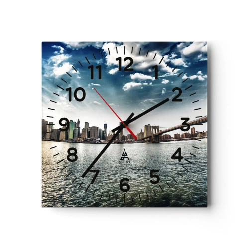 Ceas de perete - Ceas pe sticlă - Insula de sticlă - 40x40 cm