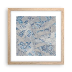 Poster în ramă de stejar deschis - Într-un labirint de gri-albastru - 30x30 cm