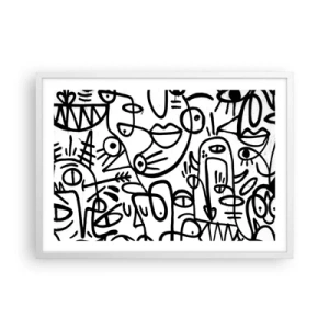 Poster în ramă albă - Chipuri și miraje - 70x50 cm