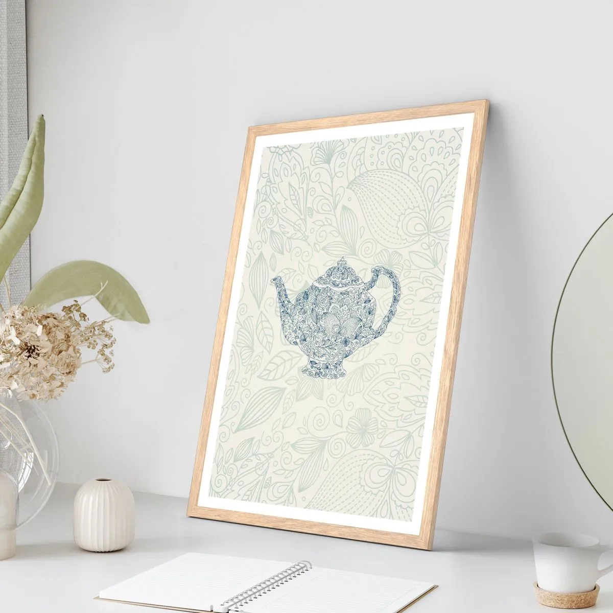 Poster în ramă de stejar deschis - Farmecul ceaiului - 70x100 cm