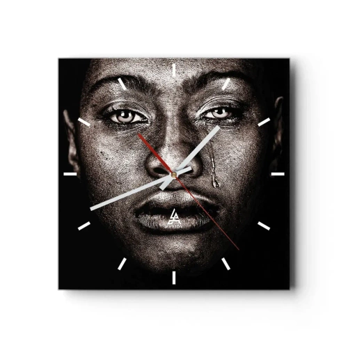 Ceas de perete - Ceas pe sticlă - O singură lacrimă - 30x30 cm