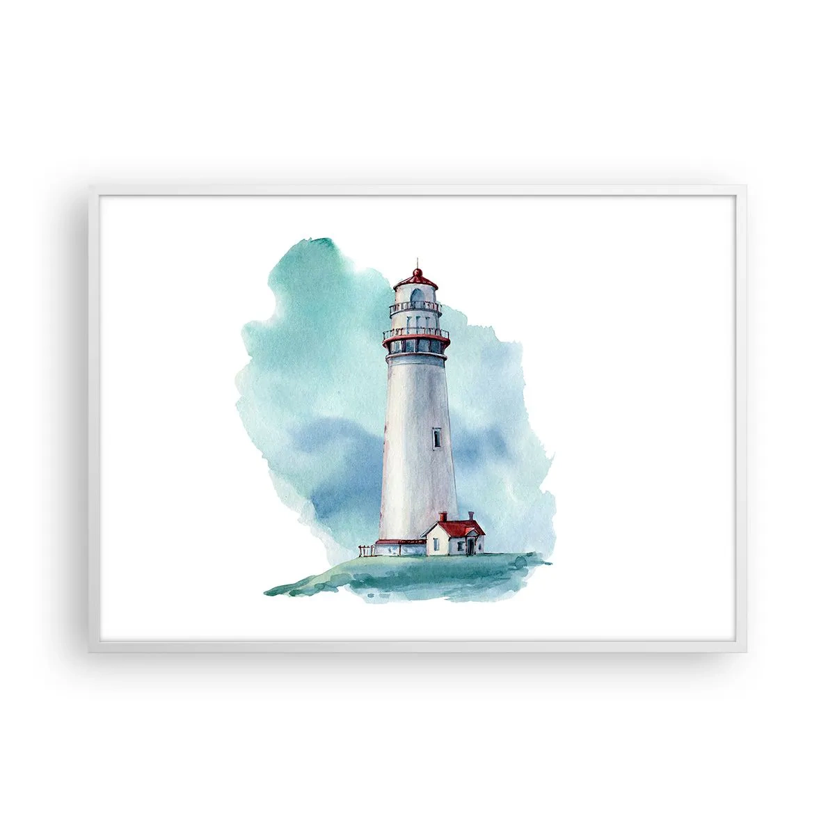 Poster în ramă albă - Sora blândă a albastrului - 100x70 cm